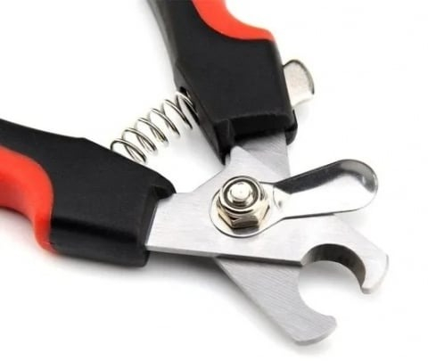 Set cleste si pila de unghii pentru animale de companie, lungime 16 cm, otel/plastic, negru/rosu [5]