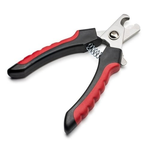 Set cleste si pila de unghii pentru animale de companie, lungime 16 cm, otel/plastic, negru/rosu [10]