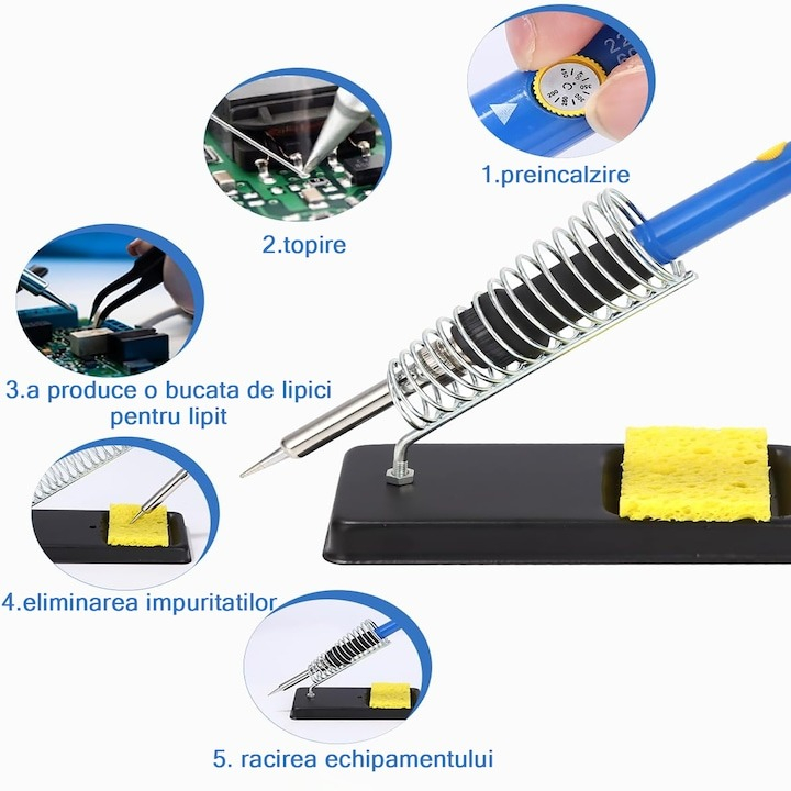Set complet de lipit cu pistol de 60w, accesorii incluse si geanta transport [3]