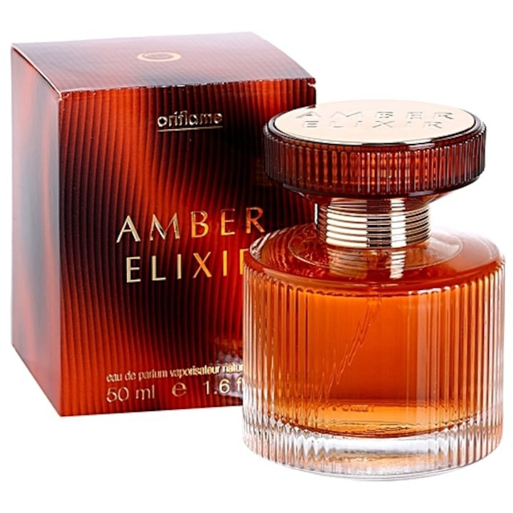 Set complet pentru Ea Amber Elixir (apa de parfum, crema de maini), insotit de insigna Dactylion cu mesaj motivational, cadou un trandafir rosu suflat la baza cu aur [5]