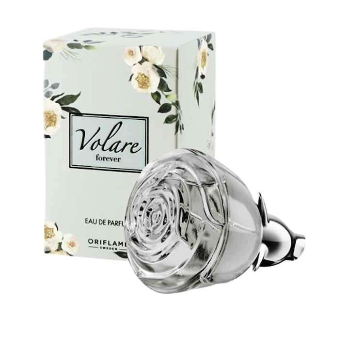 Set complet pentru Ea, Apa de parfum Volare Forever 50 ml, insotit de insigna Dactylion cu mesaj motivational, cadou un trandafir rosu suflat la baza cu aur [2]