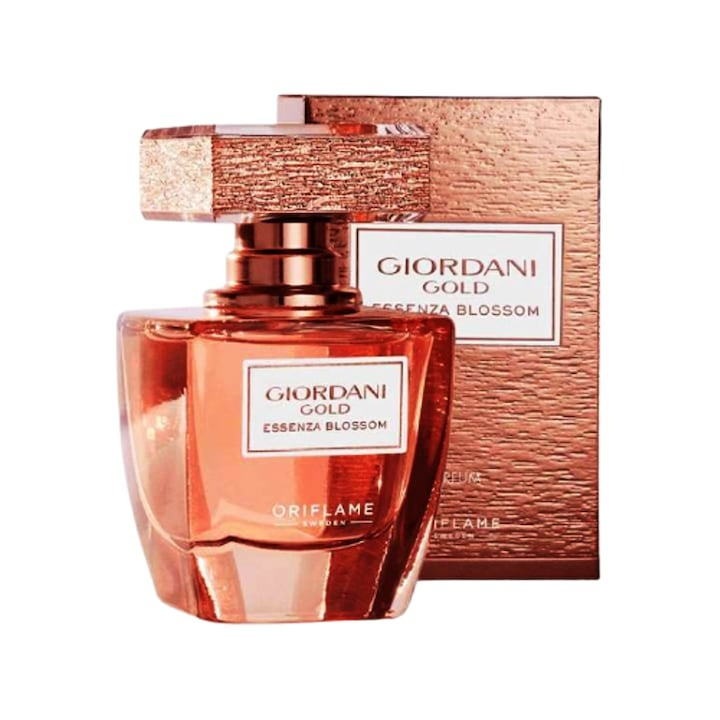 Set complet pentru Ea, parfum de femei Giordani Gold Essenza Blossom, insotit de insigna Dactylion cu mesaj motivational, cadou un trandafir rosu suflat la baza cu aur [6]