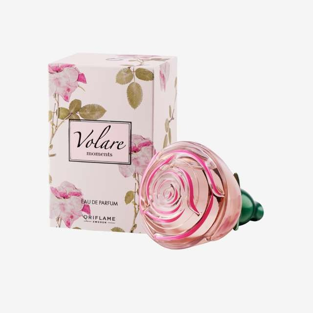 Set complet pentru Ea, parfum de femei Volare Moments, insotit de insigna Dactylion cu mesaj motivational, cadou un trandafir rosu suflat la baza cu aur [5]