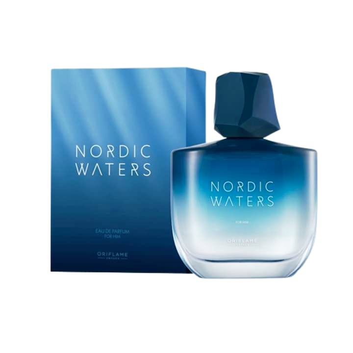 Set complet pentru El, Apa de parfum pentru barbati Nordic Waters 75 ml, insotit de insigna Dactylion cu mesaj motivational [3]