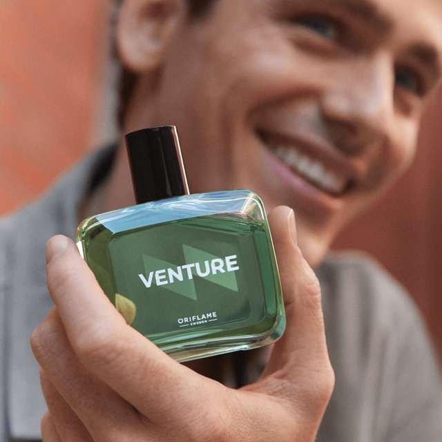 Set complet pentru El, Apa de toaleta pentru barbati Venture 100 ml, insotit de insigna Dactylion cu mesaj motivational [4]
