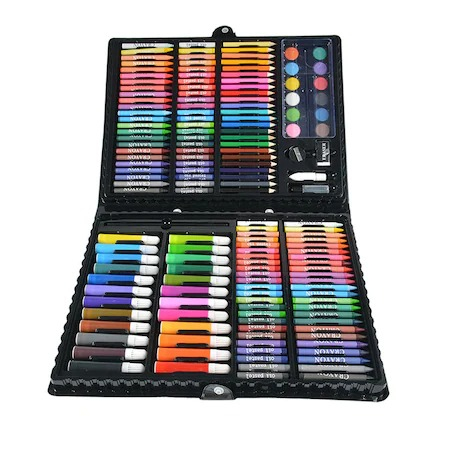 Set,trusa completa pentru copii,desenat,colorat si pictat,168 piese,trusa inclusa - Negru [4]