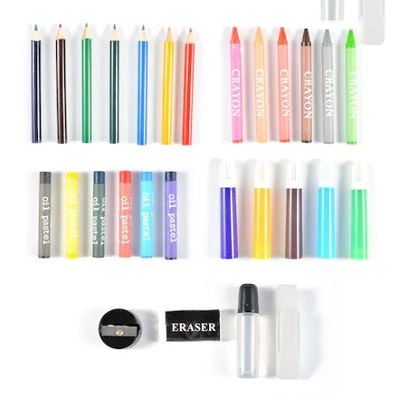 Set,trusa completa pentru copii,desenat,colorat si pictat,168 piese,trusa inclusa - Negru [2]