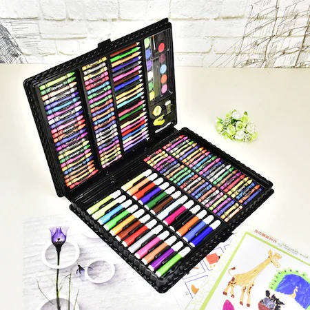 Set,trusa completa pentru copii,desenat,colorat si pictat,168 piese,trusa inclusa - Negru [3]