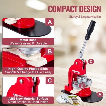 Set complet Presa insigne 44 mm din otel + kit complet 500 insigne [7]