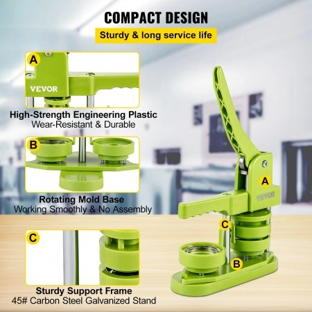 Set complet Presa insigne 58 mm din otel + kit complet 500 insigne 58 mm [5]