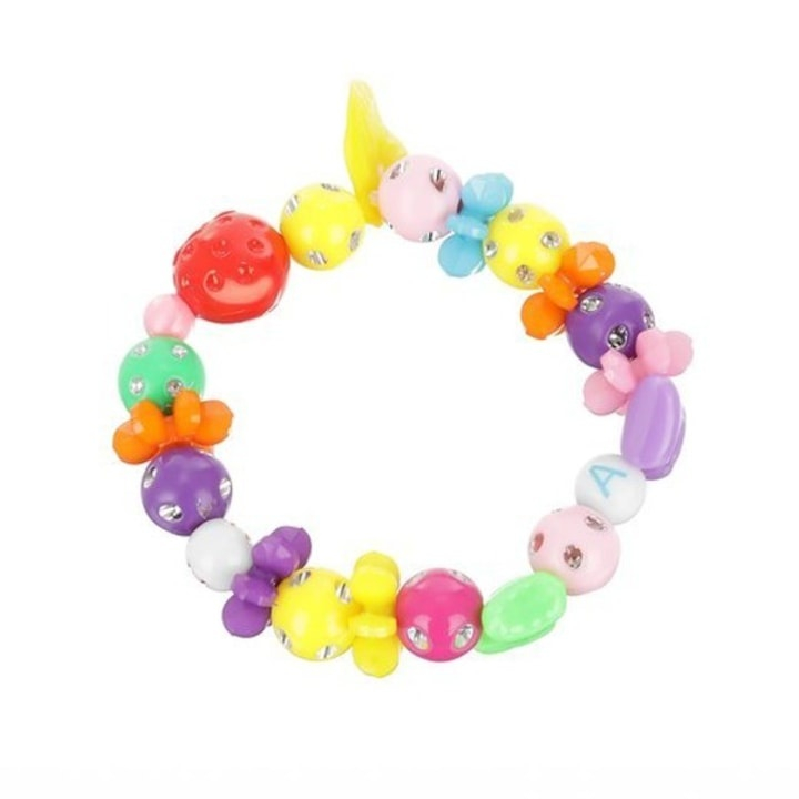 Set creatie bijuterii pentru fete, 11 tipuri de margele colorate, pentru bratari, inele si lantisoare, varsta 6+, multicolor [3]