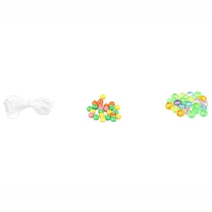 Set creatie bijuterii pentru fete, 11 tipuri de margele colorate, pentru bratari, inele si lantisoare, varsta 6+, multicolor [9]