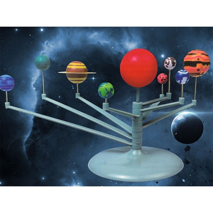 Set creativ Sistemul Solar 3D, Dodaco, cu acuarele, pensula, 19 cm, activitate interactiva pentru copii [9]