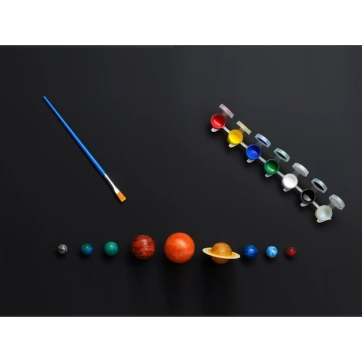 Set creativ Sistemul Solar 3D, Dodaco, cu acuarele, pensula, 19 cm, activitate interactiva pentru copii [7]