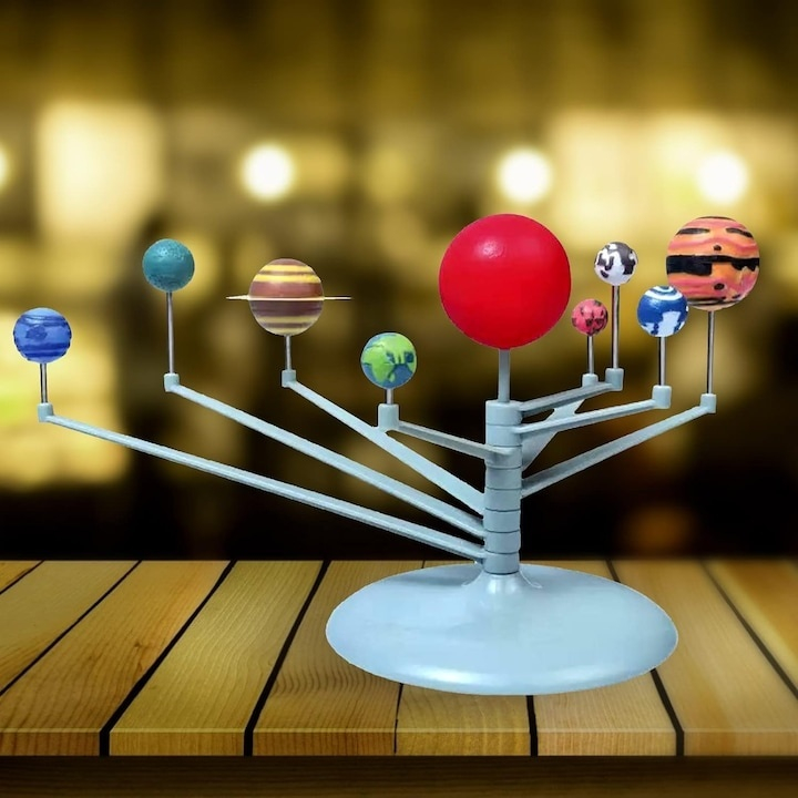 Set creativ Sistemul Solar 3D, Dodaco, cu acuarele, pensula, 19 cm, activitate interactiva pentru copii [11]