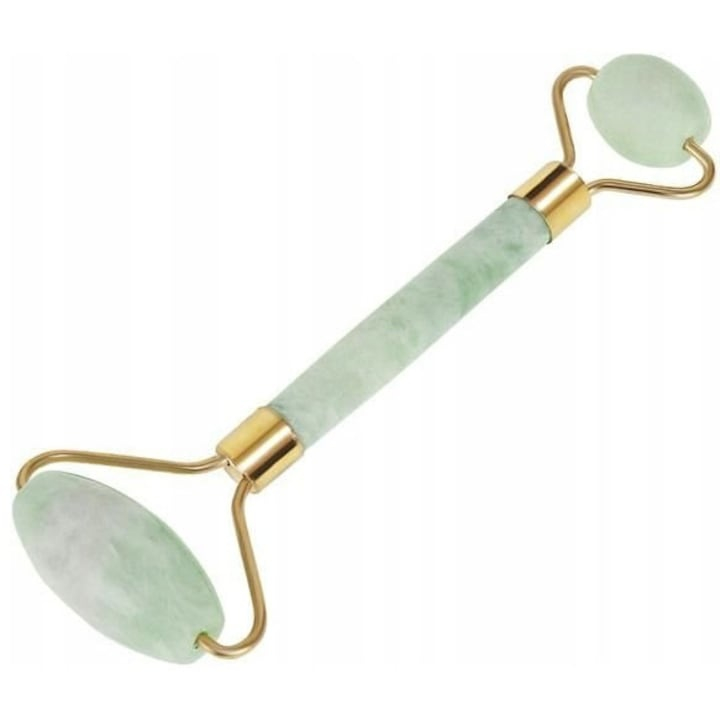 Set cu rola dubla pentru masaj facial si instrument Gua Sha, 14 x 5 cm, pentru fermitate, tonifiere si relaxare, ideal pentru ingrijirea pielii la domiciliu [2]