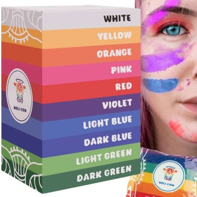 Set culori pulbere Holi – variante 6 culori si 10 culori, pulbere colorata intensa pentru festivaluri, petreceri si evenimente tematice [11]