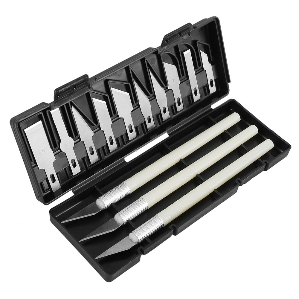 Set cutite modelare de precizie, 13 lame metalice, 3 manere, etui magnetic, pentru decupaj si lucrari fine [7]