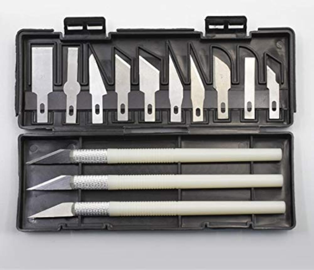 Set cutite modelare de precizie, 13 lame metalice, 3 manere, etui magnetic, pentru decupaj si lucrari fine [9]