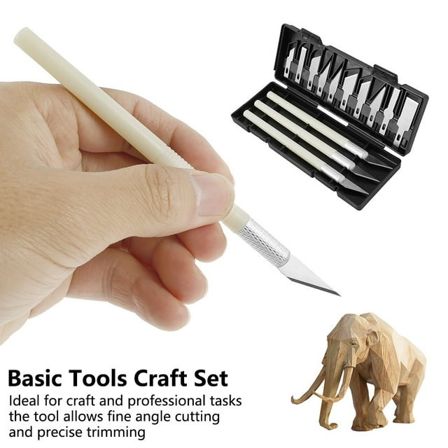 Set cutite modelare de precizie, 13 lame metalice, 3 manere, etui magnetic, pentru decupaj si lucrari fine [5]