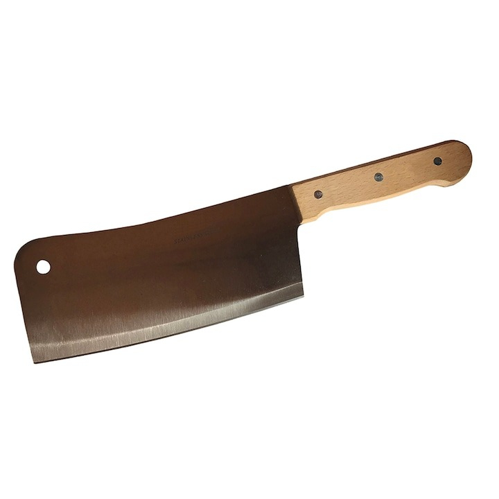 Set cutite profesionale de macelarie, injunghiat, transat, filetat, dezosat, masat pentru ascutit, satar, 2 cutite [4]