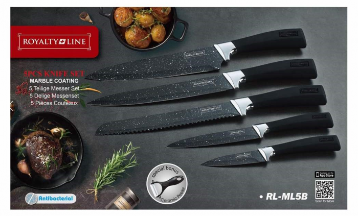 Set 5 cutite profesionale de bucatarie,,otel inoxidabil + peeler,depozitate in cutie [3]