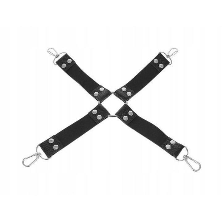 Set de 10 jucarii erotice pentru adulti, bandaj ochi, guler, bici, catuse, piele ecologica, negru [3]