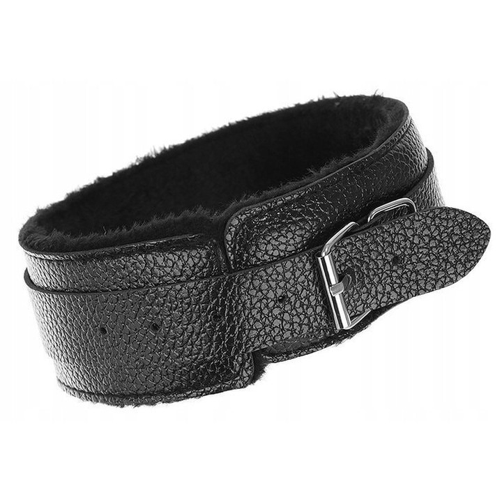 Set de 10 jucarii erotice pentru adulti, bandaj ochi, guler, bici, catuse, piele ecologica, negru [2]