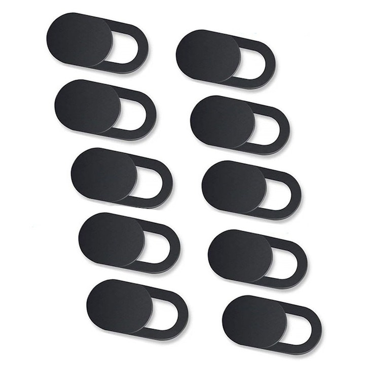 Set de 10 protectii adezive pentru camera telefon tableta - Negru