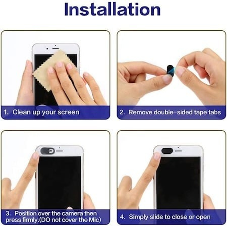 Set de 10 protectii adezive pentru camera telefon/tableta - Negru [5]