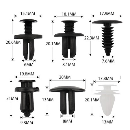 Set de 100 clipsuri demontare auto si 4 instrumente de eliberare plastic + 1 extractor metalic [6]