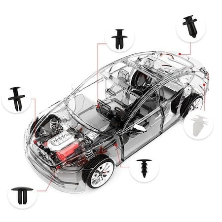 Set de 100 clipsuri demontare auto universale, 6 dimensiuni diferite [2]