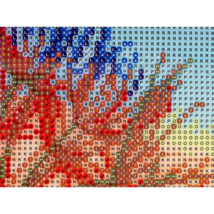 Set de broderie cu diamante 5D, tip mozaic, 40 x 30 cm, model papadie, accesorii incluse [9]