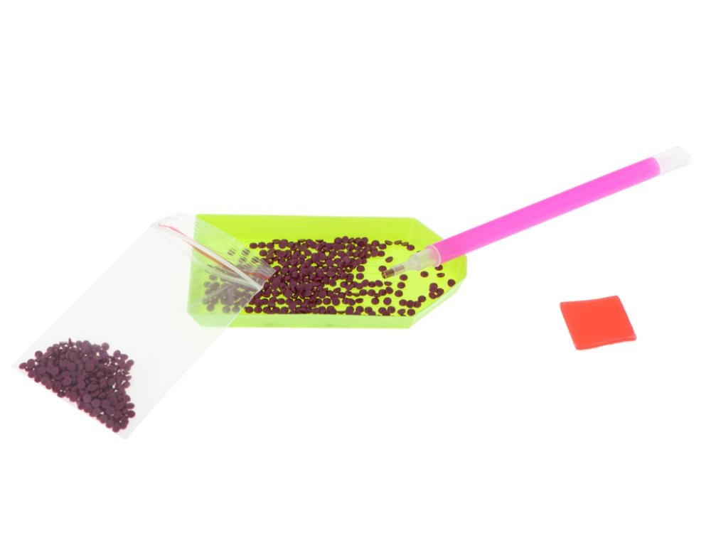 Set de broderie cu diamante 5D, tip mozaic, 40 x 30 cm, model papadie, accesorii incluse [3]