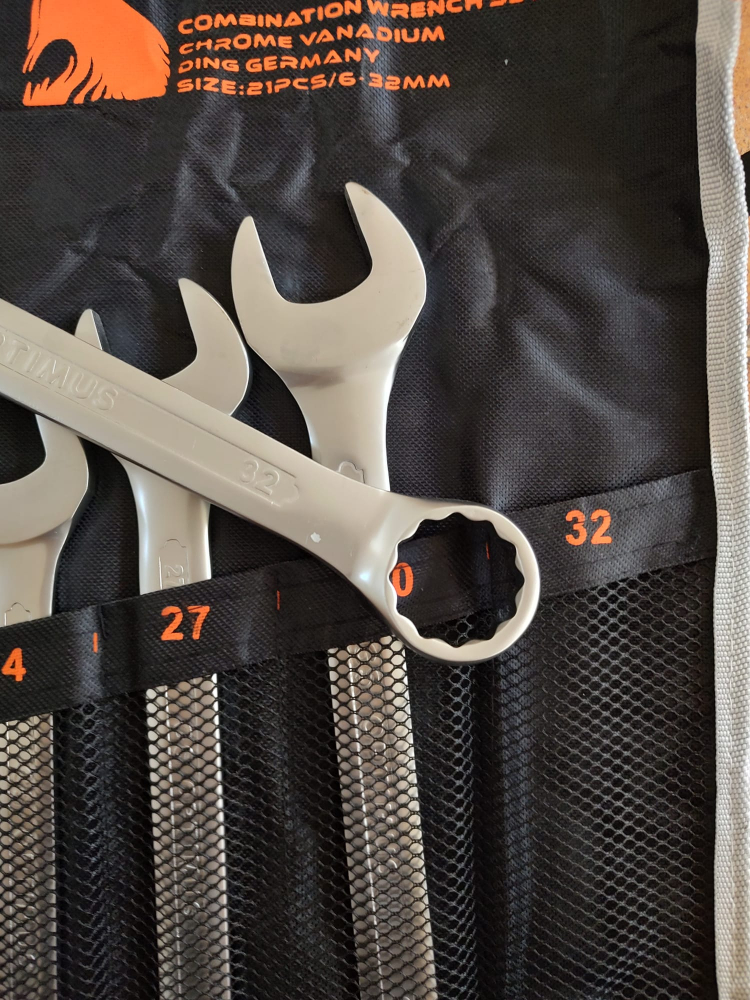 Set de chei inelare profesionale 6-32mm, 21 piese, crom vanadiu, husa transport inclusa [3]