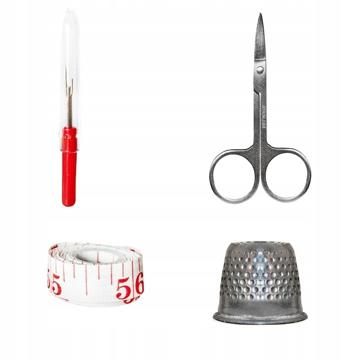 Set de croitorie, 70 articole diferite, husa depozitare cu fermoar, accesorii complete pentru coasere si reparatii, negru [8]