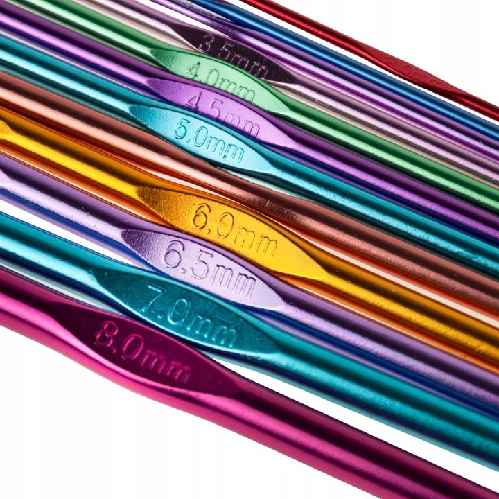 Set de crosetat, 12 piese, marimi diferite 2 mm – 8 mm, culori diverse, din aluminiu – confort, precizie si performanta pentru toate proiectele tale handmade [7]