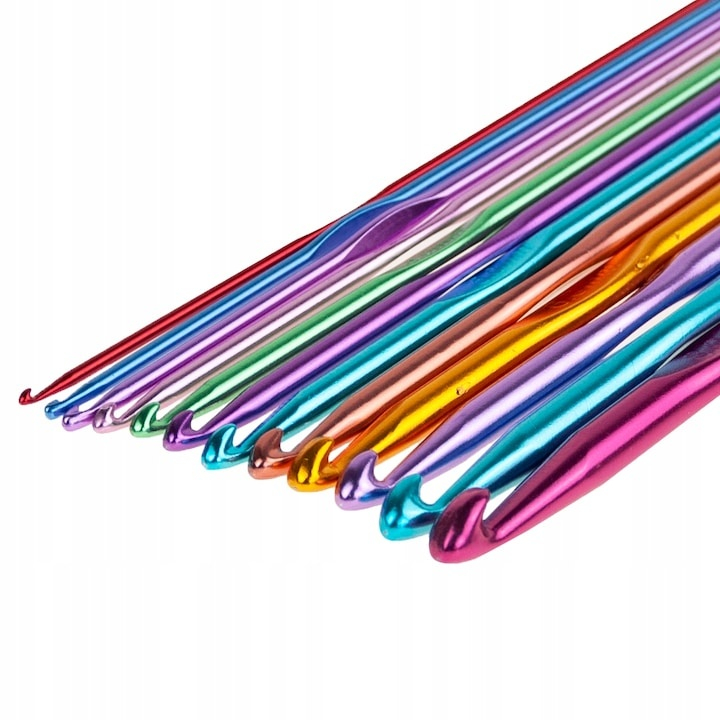 Set de crosetat, 12 piese, marimi diferite 2 mm – 8 mm, culori diverse, din aluminiu – confort, precizie si performanta pentru toate proiectele tale handmade [8]