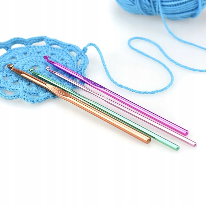 Set de crosetat, 12 piese, marimi diferite 2 mm – 8 mm, culori diverse, din aluminiu – confort, precizie si performanta pentru toate proiectele tale handmade [2]