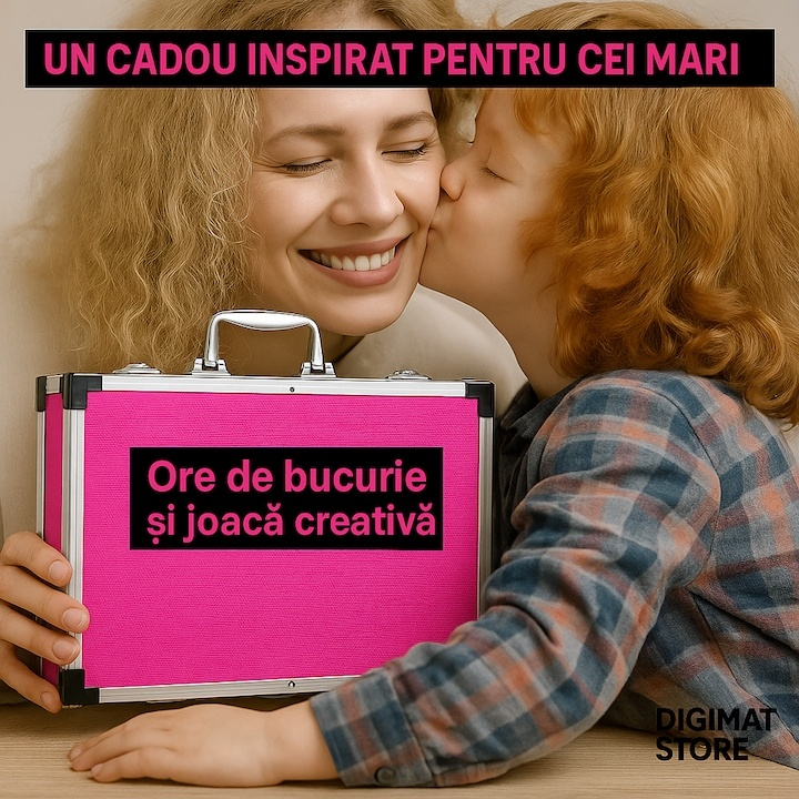 Set de desen si pictura pentru copii, 145 piese, valiza portabila din metal cu sertare, creioane, markere, acuarele, pasteluri, pensule si accesorii, organizare completa, roz [12]