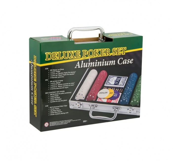 Set de poker cu 200 jetoane,trusa depozitare din aluminiu - Multicolor [2]