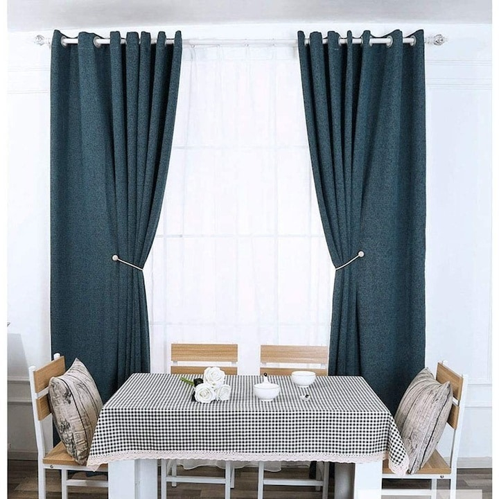 Set de prindere pentru draperii si perdele,4 magneti decorativi imprimati cu margele, tip snur - Alb [4]