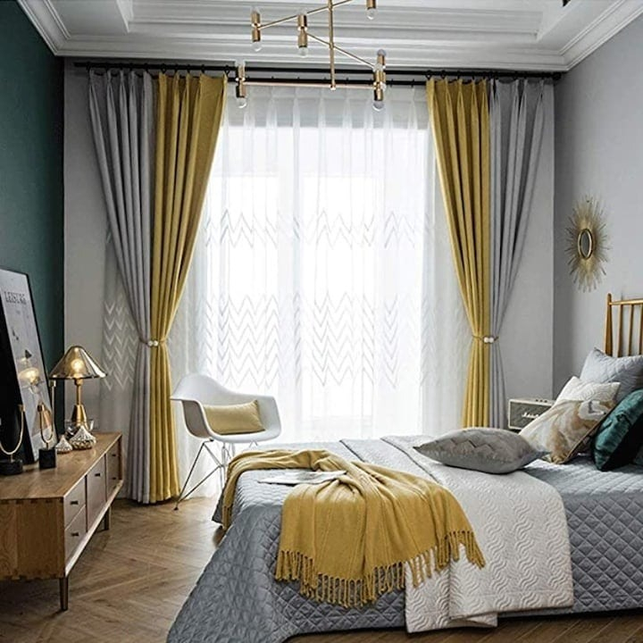 Set de prindere pentru draperii si perdele, 6 magneti decorativi imprimati cu margele, tip snur - Crem [5]