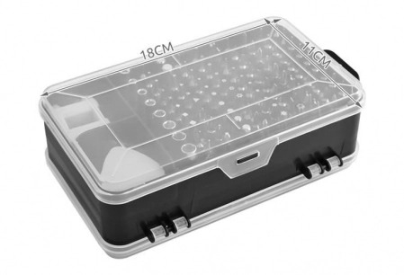 Set surubelnite multifunctionale de precizie, 115 piese, magnetice, - Negru/Gri [7]