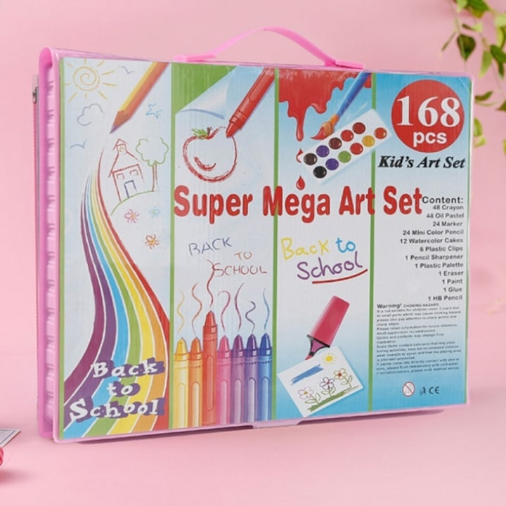 Set desen si pictura artistica, 168 piese, gentuta depozitare cu maner, 39 x 33 x 3,5 cm – complet, organizat si ideal pentru copii si adulti creativi [6]