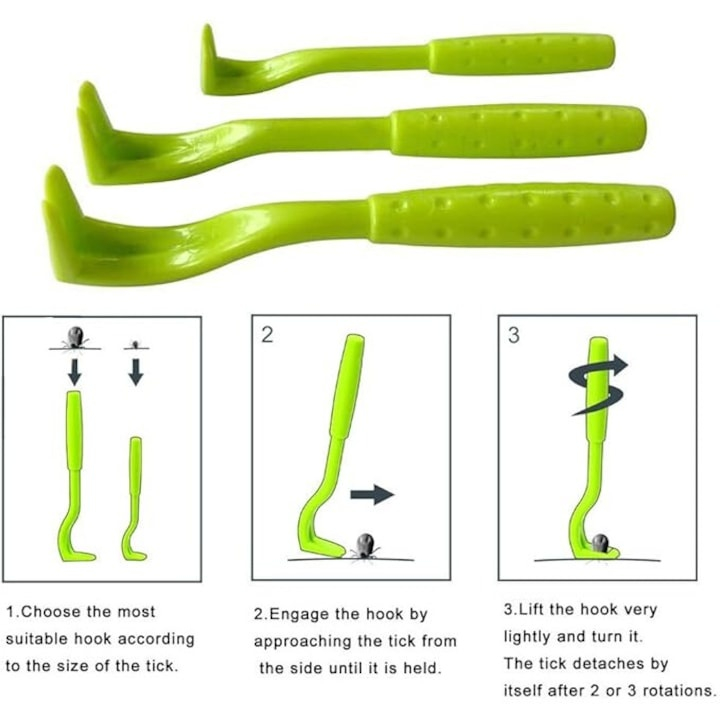 Set dispozitive indepartare capuse 3 bucati, marimi S M L, plastic rezistent, verde, pentru oameni si animale [4]