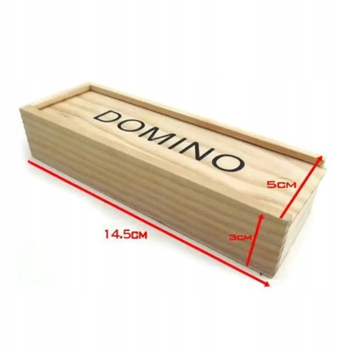 Set domino din lemn, 28 piese, 14.5x5x2.8 cm - Negru [4]
