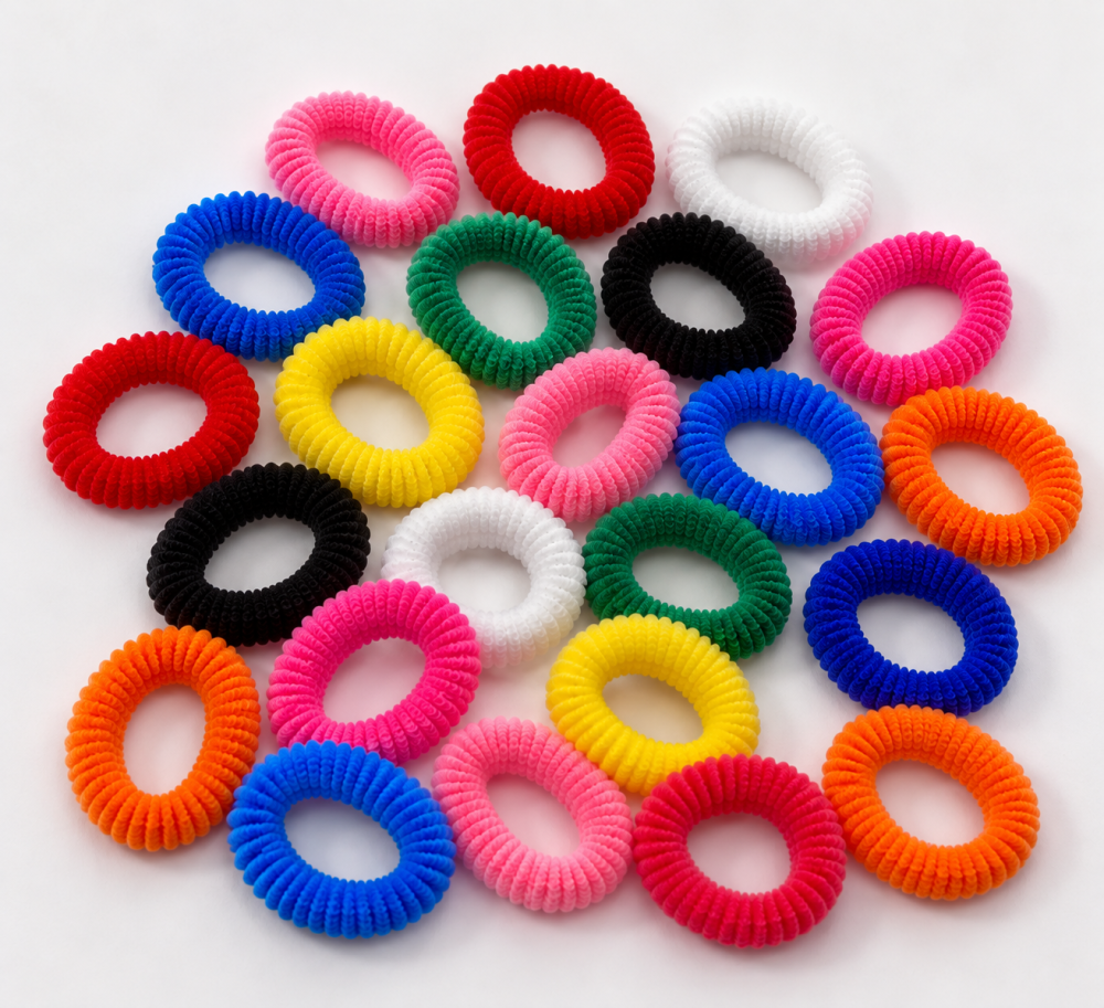 Set elastice multicolore, 2.3 cm, 20 bucati, pentru par fetite, accesorii pentru cozi, suvite, impletituri si coafuri, culori aleatorii [2]