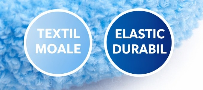 Set elastice par textile 20 piese diametru 4.5 cm nuante albastru cu cutie depozitare pentru prindere par copii si adulti [5]