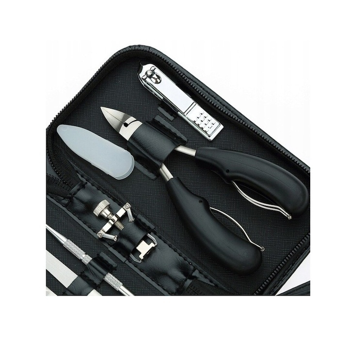 Set elegant de manichiură și pedichiură, cu husă neagră pentru depozitare – 7 accesorii de îngrijire completă, pentru unghii perfecte oriunde [3]